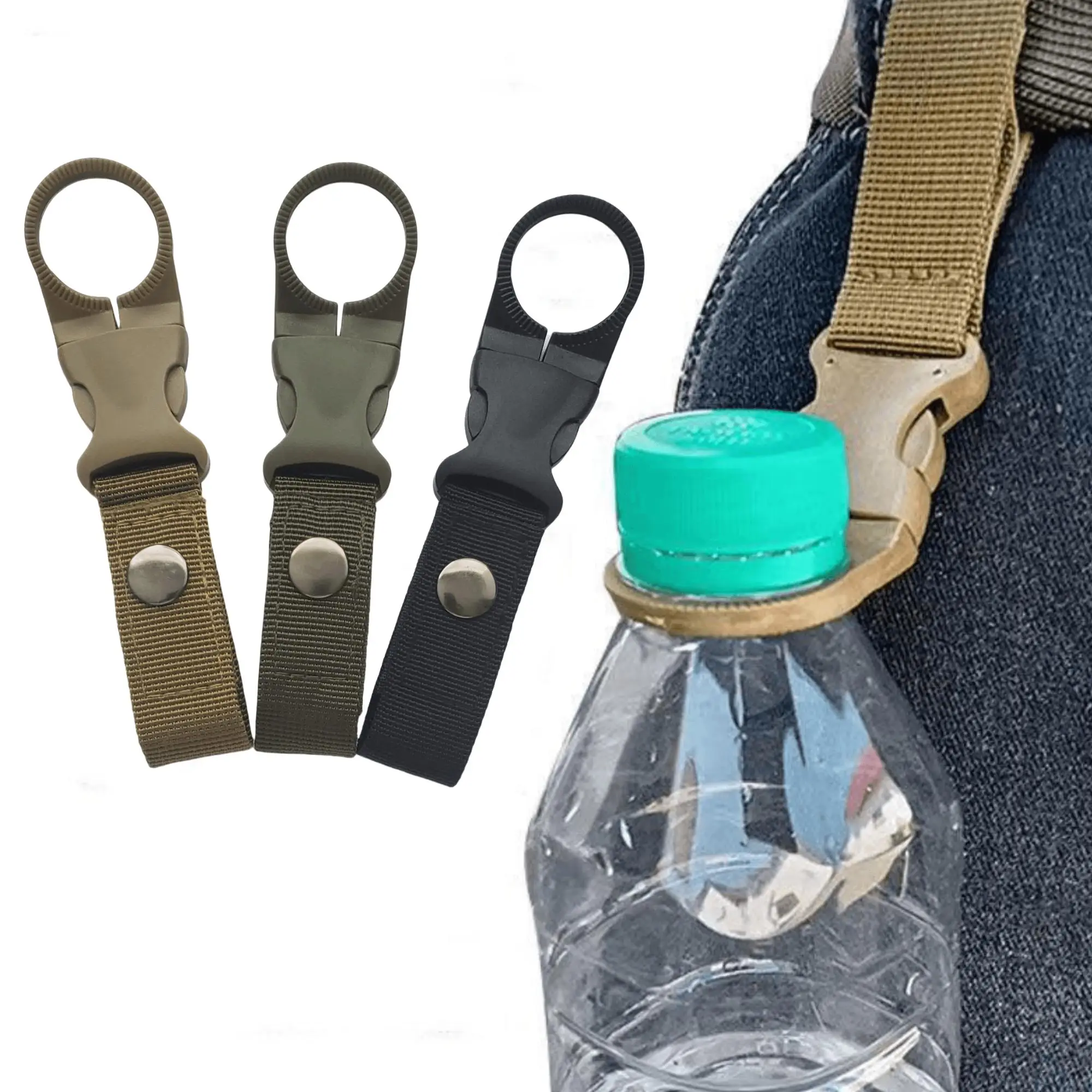 Outdoor Water Bottle Holder, 1/3 Counts Portable Water Bottle Hanging Buckle, Suitable for Outdoor Camping, Hiking, and Mountaineering