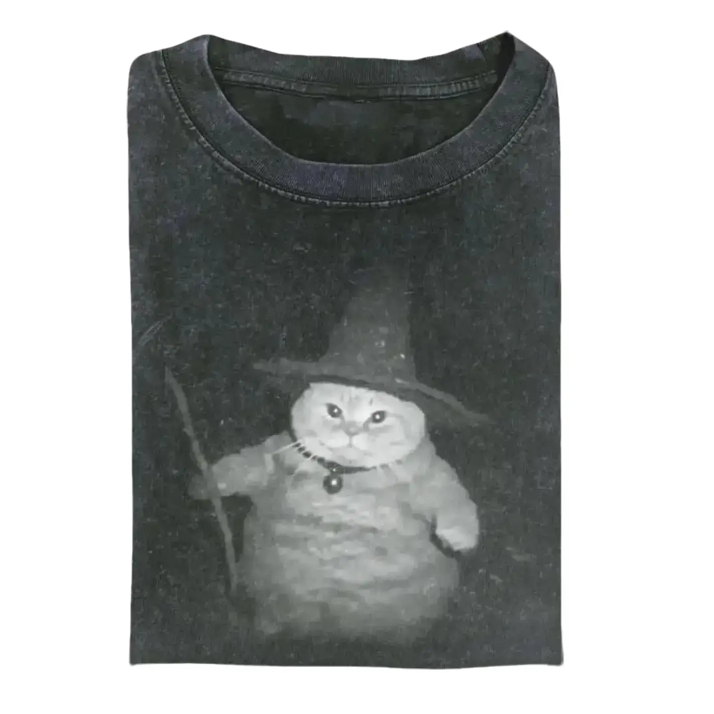 Wizard Cat Vintage Tee, Cat T-Shirt, Meme Cringe Funny Dumb Shirts, Unisex Movie Shirt Menswear Womenswear Streetwear