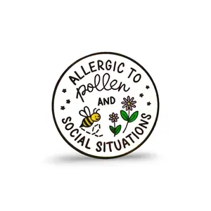 "Allergic to Pollen & Social Situations Enamel Pin – Funny Allergy Pin, Introvert Gift, Cute Pin for Pollen Allergy, Quirky Lapel Pin"
