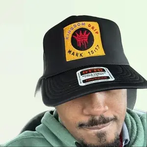 Kingdom Foam Trucker Hat Gold Logo with Etsy Link [Link Provided]