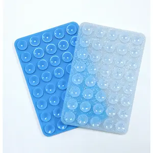 2 Pack Double Sided Silicone Suction Cup Phone Case Mount, Hands-Free Strong Grip Silicon Phone Holder for Selfies and Videos, Non Slip Phone Accessories