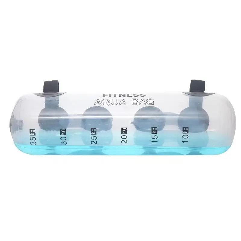 35kg [Adjustable Water Dumbell] Easy Carry Adjustable Weighted Water Dumbell - Non-toxic PVC Material Fitness Water Bag - For Squats, Weight Lifting, Kettlebell Rocking, Core Training