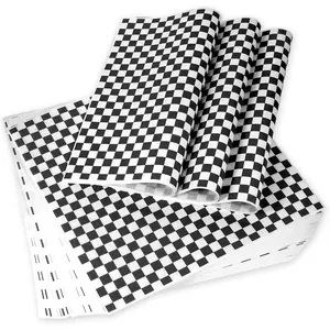 100-Pack 12x12" Checkered Wax Paper Sheets – Grease-Resistant Sandwich Wrapping Paper for Food, Burgers & Snacks