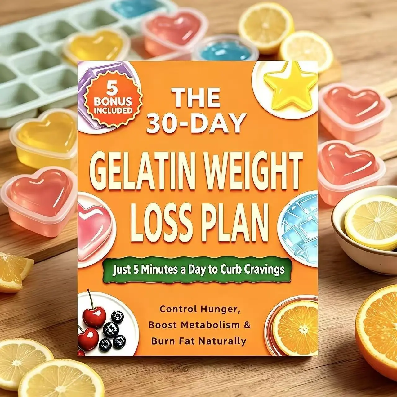 30-Day Gelatin Weight Loss Plan, 5-Minute Daily Appetite Control, Boost Metabolism, Fat Burning, Healthy English Diet Book, Burn Slim, Physical Copy