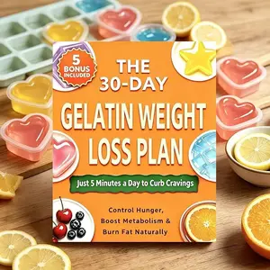 30-Day Gelatin Weight Loss Plan, 5-Minute Daily Appetite Suppression, Hunger Control, Boost Metabolism, Natural Fat Burning