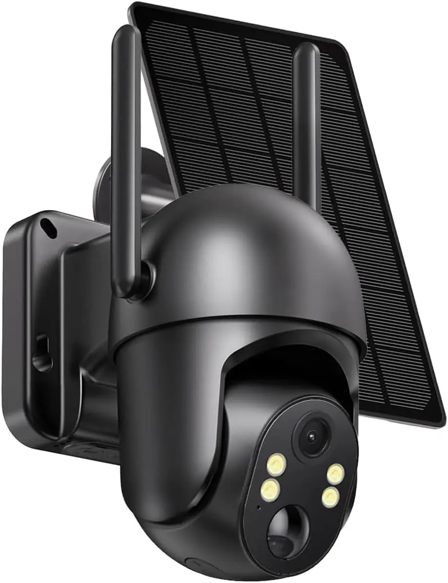 2K 4G Solar Security Camera(300MB Free Trial Then Subscription Required For unlimited data)-4G Wireless No WiFi Camera Solar/Battery Powered with 6W Solar Panel, 360° Viewing, AI Human Detection, Color Night Vision,2-Way Talk, Includes SIM Card
