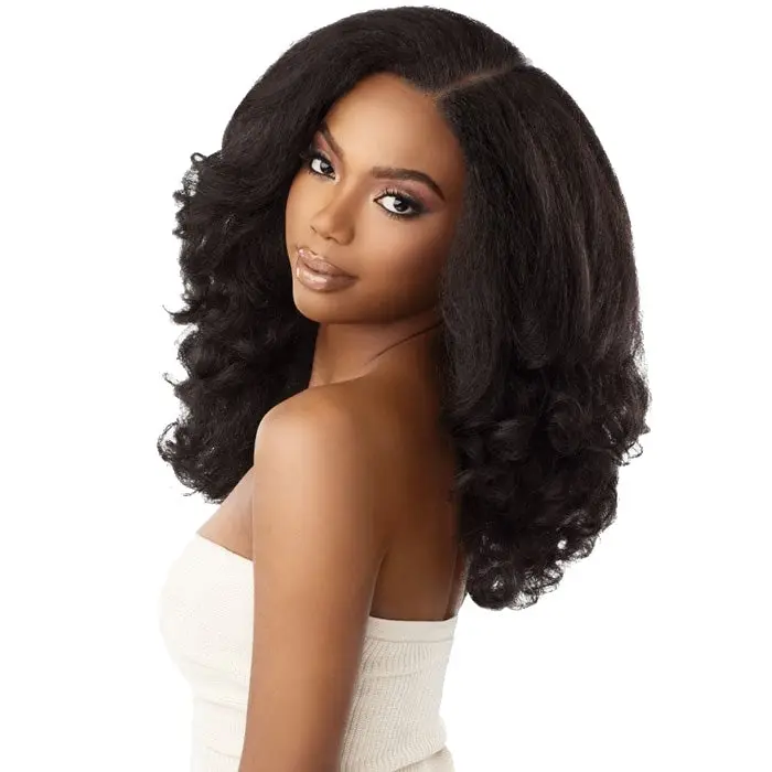 Sensationnel Curls Kinks Textured Lace Kinky Edges Glueless HD Lace Front Wig - Y-PART KINKY ROLLER SET 16"