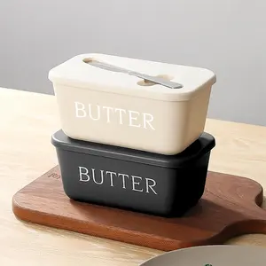High Quality Plastic Butter Dish and Knife Set, Food-Grade Butter Bowl Ideal for Home Restaurant Use, Convenient Multi-Purpose Serving Tray Utensils