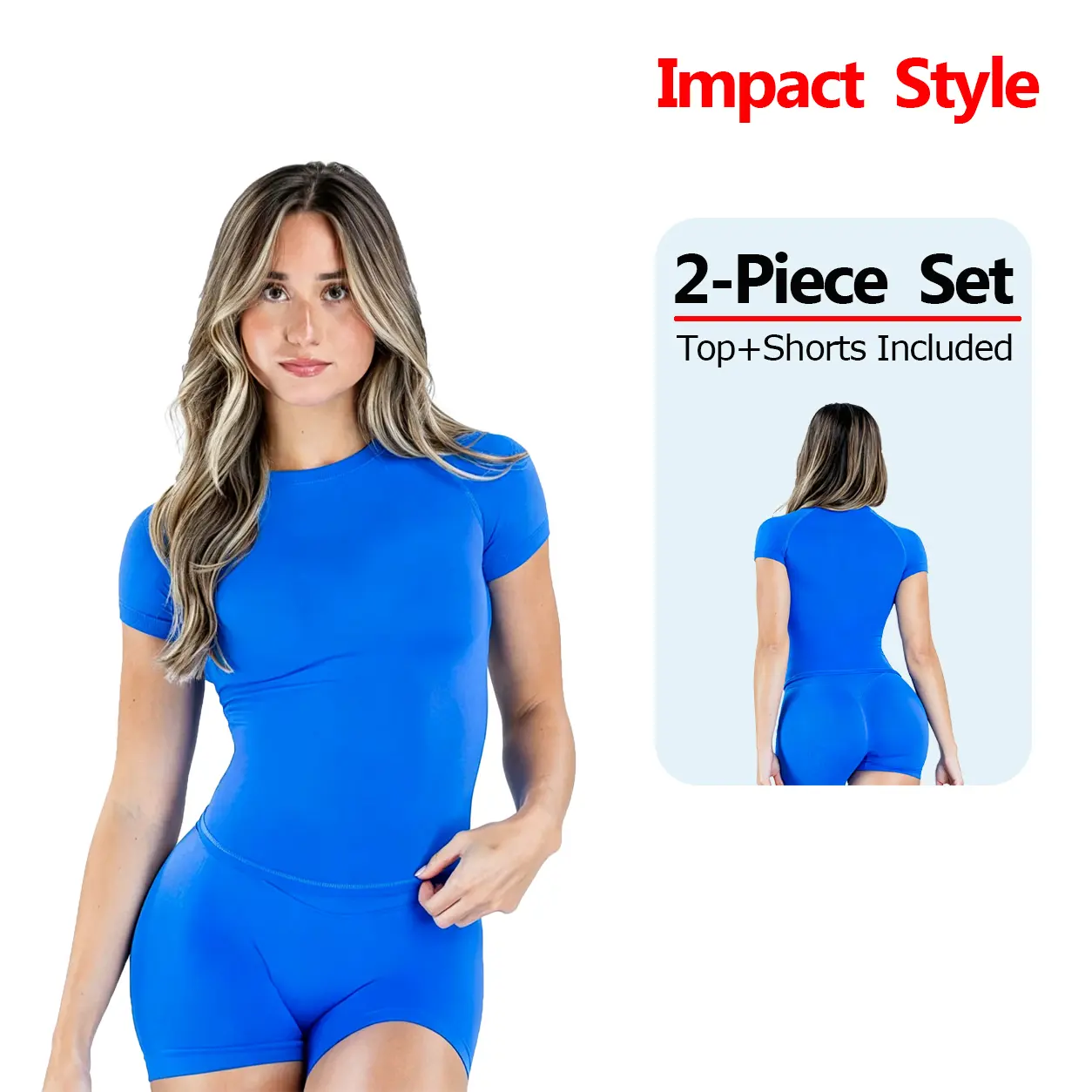 (With Logo) DFYNE Seamless Shock Fitness Compression Top & Pant Set - Quick-Drying, Breathable, Lightweight Nylon for Yoga, Sports, Leisure - Figure-Shaping, Slim-Fit, Moisture-Wicking, Four-Way Stretch