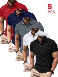 Breathable Quick-Dry Golf Shirt, Lightweight Stretch Polyester, Button Design, Summer Office & Yacht Wear, Comfort Fit, Active Lifestyle Style