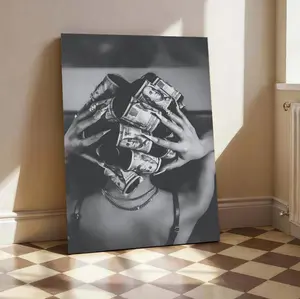 Black Woman Poster | Modern Girl Art | Fashion & Money Wall Art