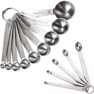 14-Piece Stainless Steel Measuring Spoons Set - Includes 1 tbsp, 1/2 tbsp, and 1-1/16 tsp for Cooking, Baking, Spices and Liquid Ingredients