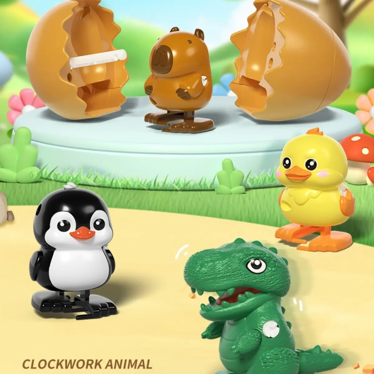 [The best Easter Eggs]1pcs/4pcs Wind-Up Dinosaur Toy, with Hilarious Wind-Up Action, Hopping Duck Egg Toy,  Toys Prefilled Easter Eggs for Easter Egg Hunt