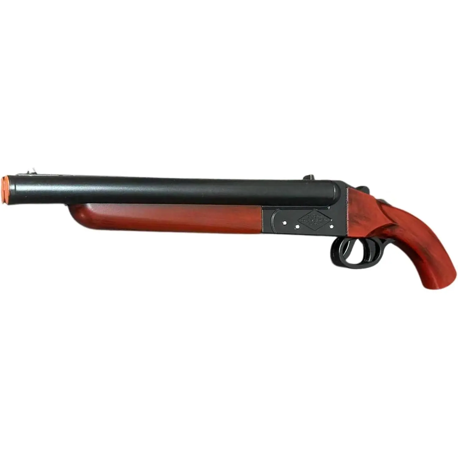 Wasteland Double Barrel Foam Blaster Prop with Orange Tip, 19" Sawed-Off Style Costume Accessory for Adult Cosplay, Halloween, Photo Props & Stage Display