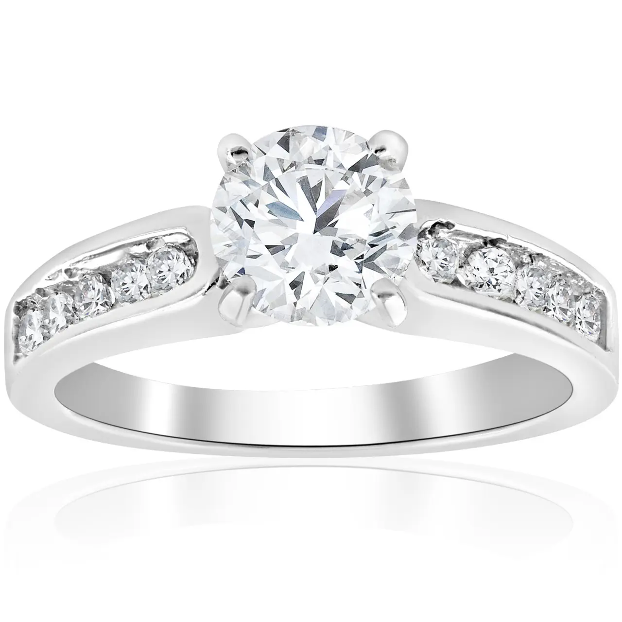 2 ct Diamond Solitaire Engagement Ring 14K White Gold Lab Grown