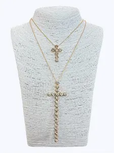 Indie Sleeze Stacked Cross Necklace