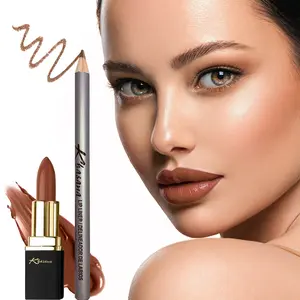 Khasana Lipstick & Lip Liner Set, Cream Gloss, Soft and Smooth Lip Color Kit, Vitamin E & C Infused for Nourishment, Hydration & Protection, Long Lasting, Color Matched Gift Set