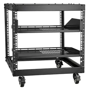 【Father's Day】VEVOR 9U Open Frame Server Rack, 23''-40'' Adjustable Depth, Free Standing or Wall Mount Network Server Rack with 360° Casters, Heavy Duty 4 Post Holds All Your Networking IT Equipment AV Gear Router Organiser Shelf