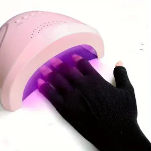 Professional Gel Nail Lamp Manicure And Nail Art UV Protection Gloves, Fingerless Anti-UV Gloves For Skin Care And Hands Protection
