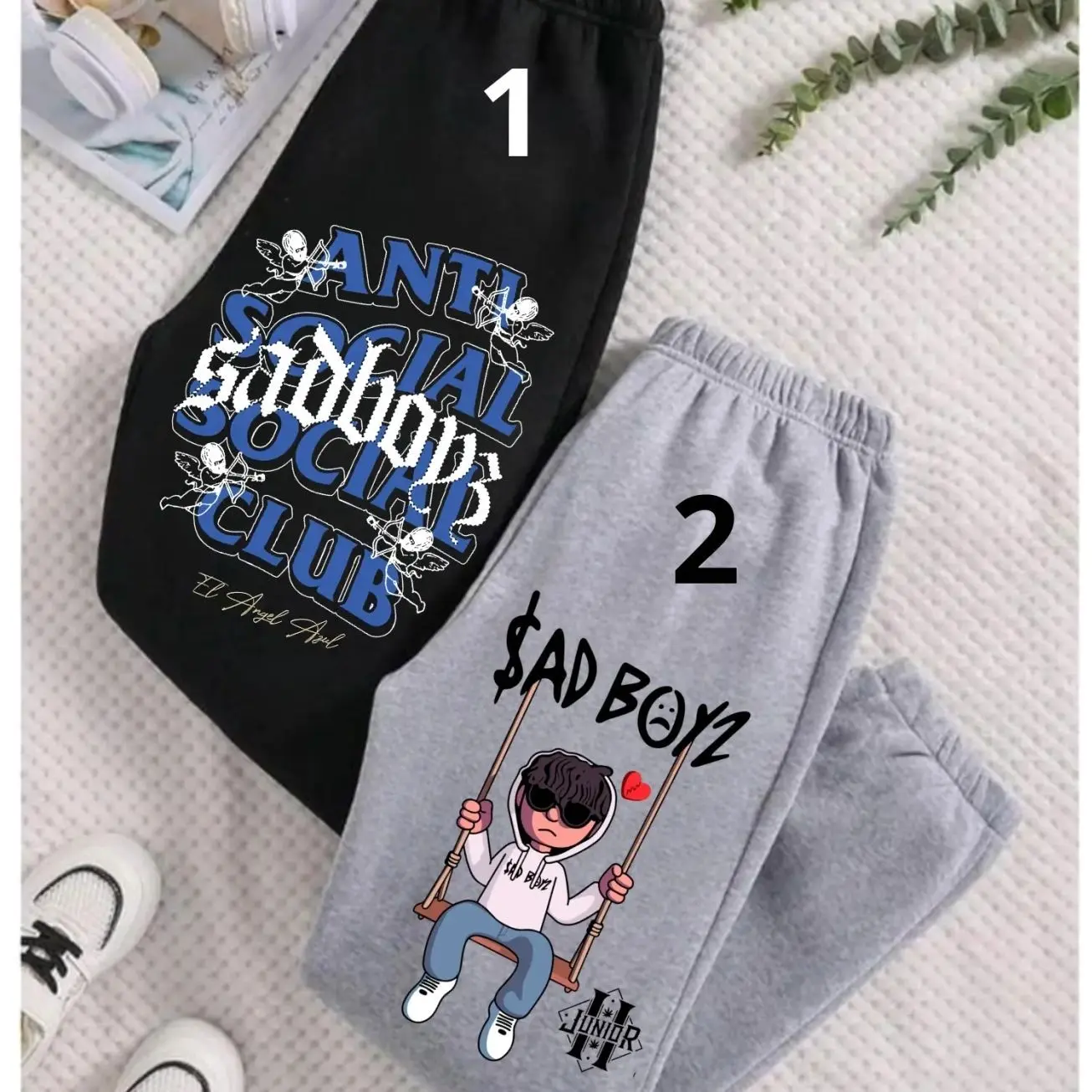 Anti Social Sad Boyz Club Baggy Sweats, Sad Boyz 4 Life Baggy Sweatpants, Juni0r H Mexico Pants, Hip Hop Clothing, Music Gift For Fans, USA Made 7