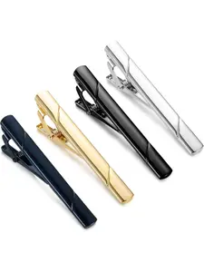 4 PCS Tie Clips for Men Father's Day Gift Bar Clips Set for Regular Ties Wedding Tie and Business Clips