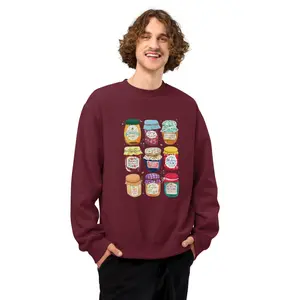 Oversized Heavyweight Sweatshirt - Unisex Fit 60% Cotton 40% Polyester 10 oz Fabric Slightly Dropped Sleeves Cozy Stylish Fleece Layering Lounge