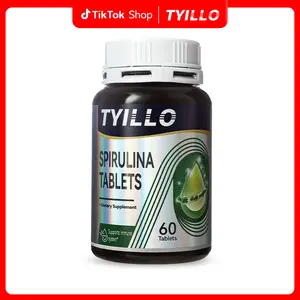 Tyillo Spirulina Tablets 180mg Spirulina Platensis – 120mg Resistant Dextrin, 50.04mg Monk Fruit Extract, 36mg Ginseng Extract & 12mg Aloe Vera Gel Powder.Immunity & Cardiovascular Health Support, Natural Detox Supplement for Immune System Boost