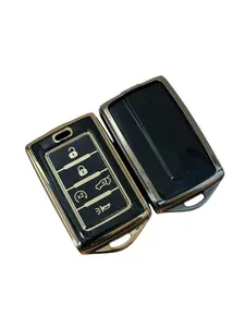 Jeep Key Fob Cover Soft TPU Key Shell Protector Case Compatible with Grand Cherokee Grand Wagoneer 2021-2024