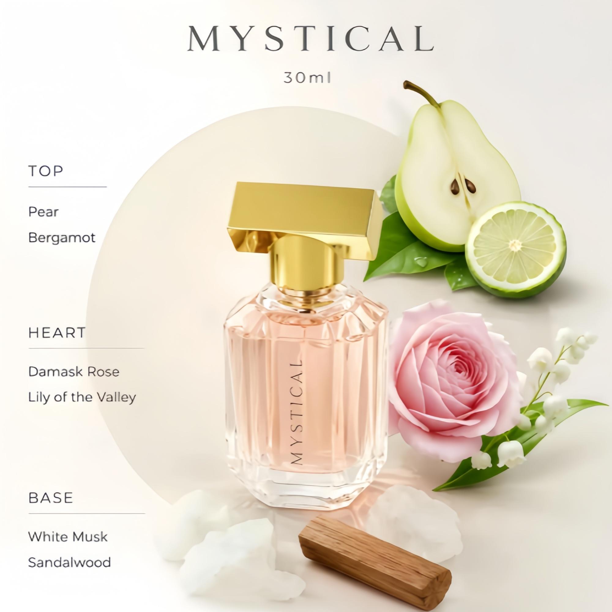 Lady 4-piece travel perfume set, 30ml × 4 bottles, long-lasting floral, fruity, and musky scent, made with natural essential oils, rich fragrance layers, and a lasting scent