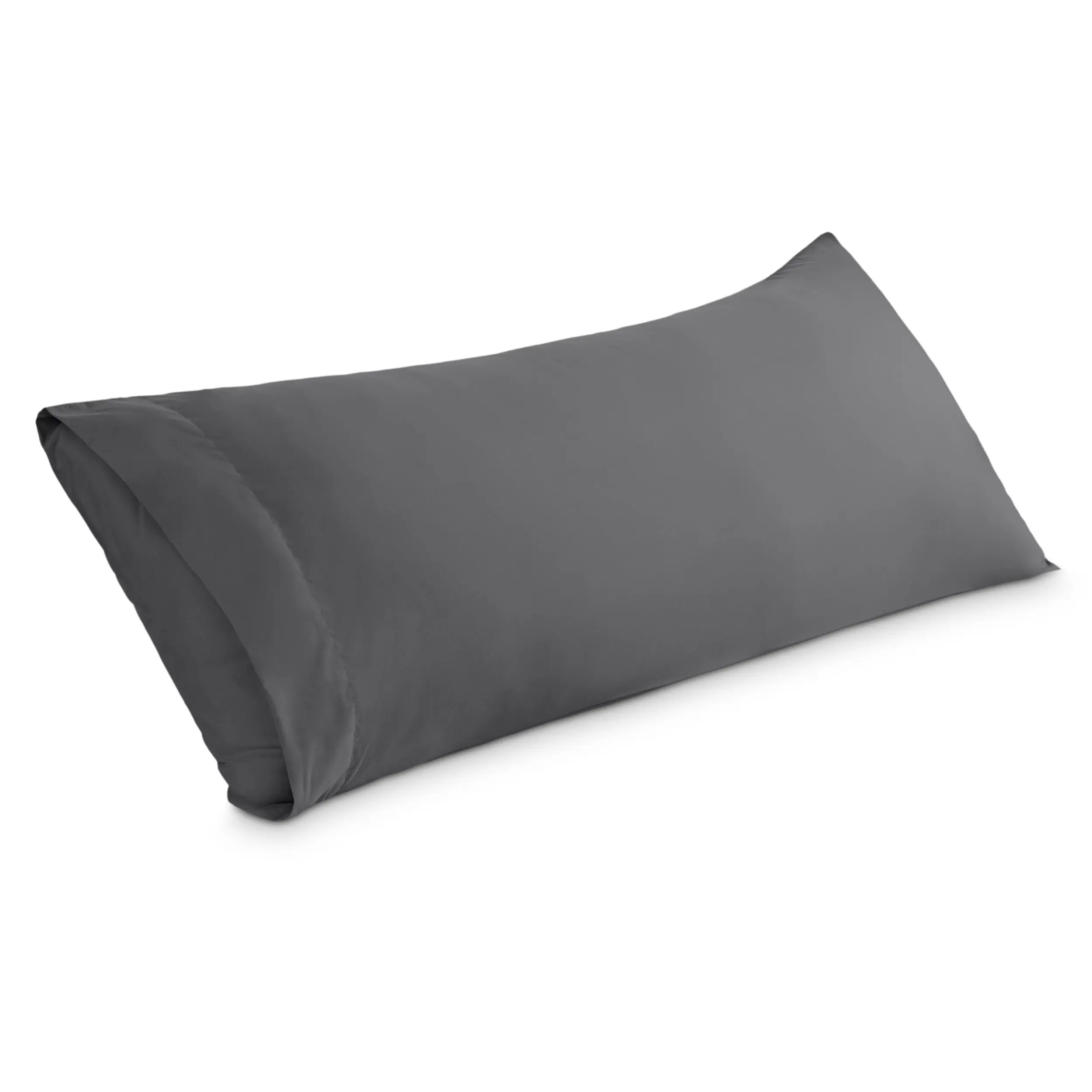 Bare Home Ultra-Soft Solid Microfiber Body Pillowcase - Bedding Accessory with Skin-Friendly Breathable Fabric, Zipper-Closure, Envelope Closure, Easy Machine Washable, Fits Standard Body Pillows