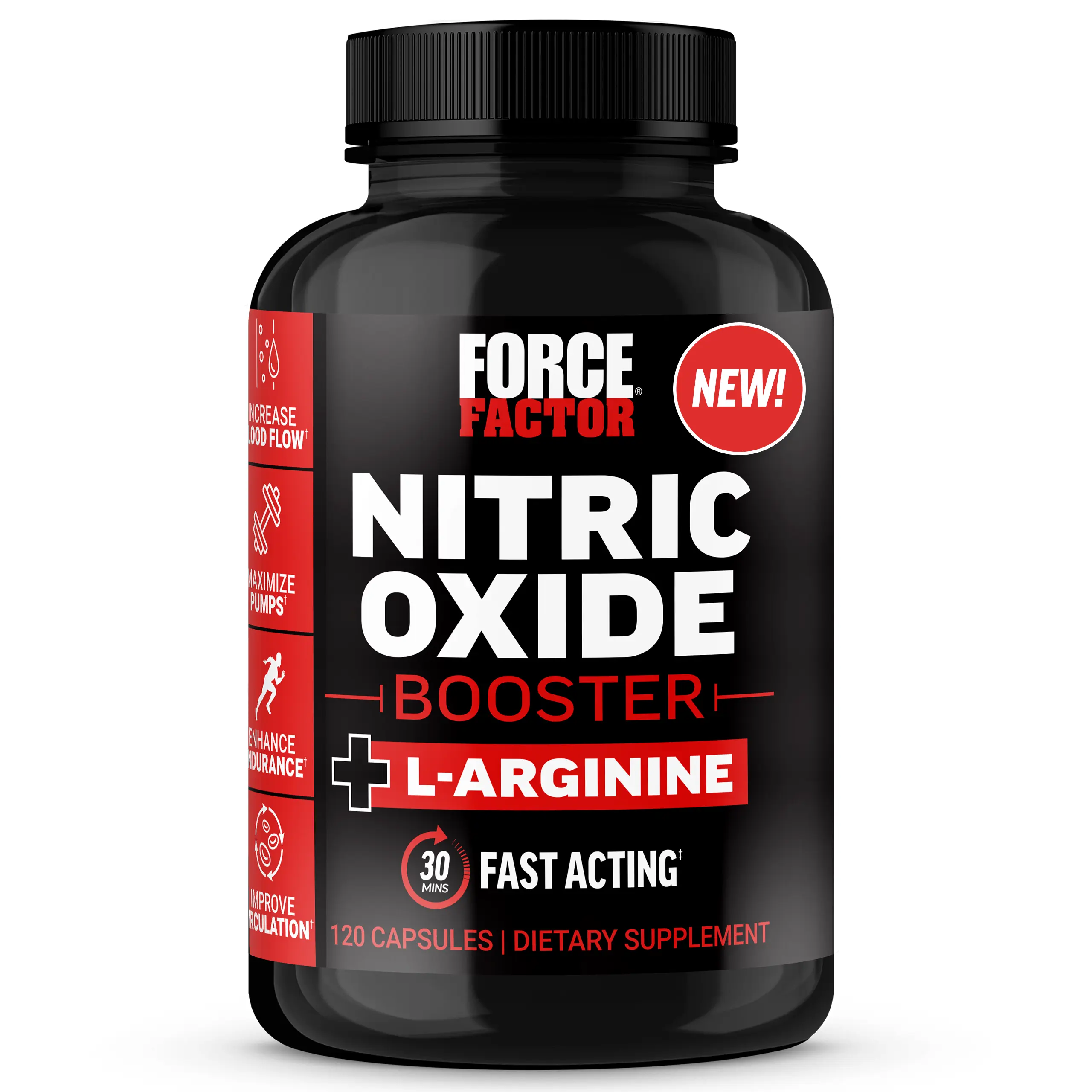 Force Factor Nitric Oxide Booster with L-Arginine - Fast Acting Formula for Enhanced Muscle Pumps & Endurance - 120 Capsules - Workout Supplement Force Factor Nitric Oxide Booster with L-Arginine - Fast Acting Formula for Enhanced Muscle Pumps & Endurance - 120 Capsules - Workout Supplement