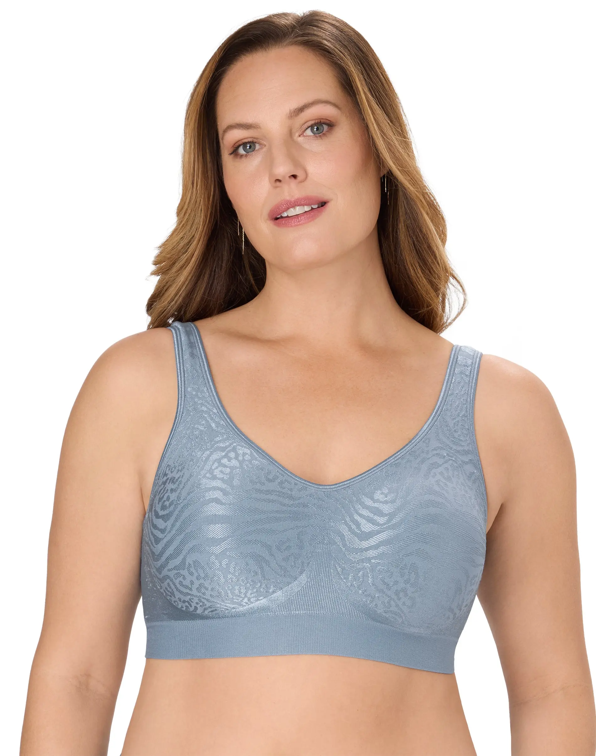 Bali Wireless Bra  Comfort Revolution ComfortFlex Fit Shaping Smoothing Cooling Mixed Animal Print