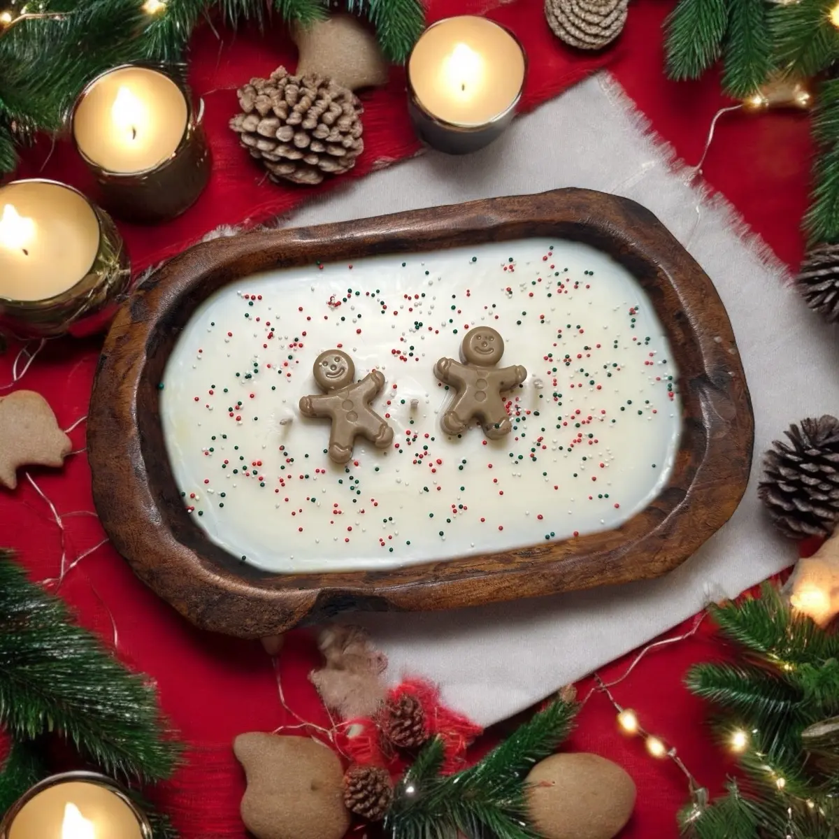 Gingerbread man dough bowl candle 14 oz