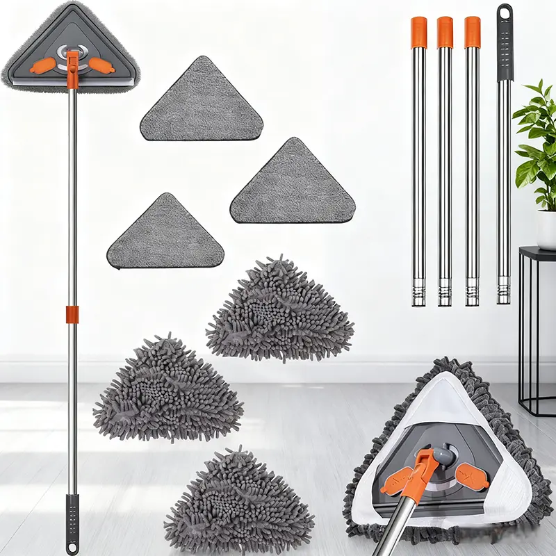 Wall Cleaner Mop with Long Handle, 360° Rotatable Wall Mop, 85“ Baseboard Cleaner Tool Duster for Wall Washer Cleaner Tool for Walls/Dust/Ceiling Fans/Baseboard/Floors