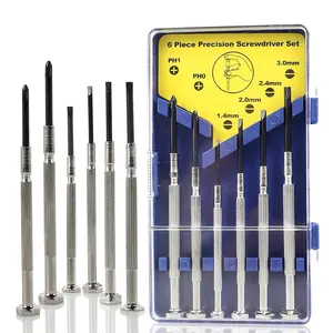 6pcs Mini Screwdriver Set, Precision Repair Tool Kit, Flathead & Phillips Heads, Ideal for Watch, Jewelers, PC, Phone