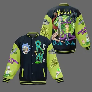 Rick And Rickandmorty Baseball Jacket, Baseball Football Jacket, Varsity Sportwear Style, Unisex Casual Look
