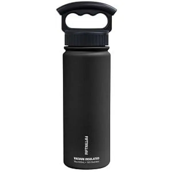 Icy-Hot Hydration V40006BK0 40 oz Matte Black Vacuum Insulated Bottle - 3 Finger Grip Lid