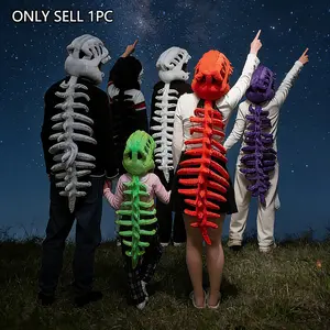 Halloween Dinosaur Skeleton Funny Headgear Costume Plush Toy Soft Stuffed Dinosaur, Fun Prank Creative Gift for Birthday, Christmas Party Decoration