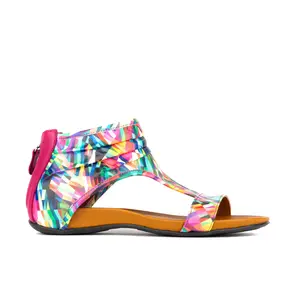 Downtown - Fiesta Women's Summer Casual Leather Sandal with T-Strap Design & Open Toe Thong Style Comfortable Accessory