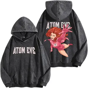 Invincible and Atom Eve Couple Love - Washed Hoodie 2 Menswear Gift for movie fans Top Apparel Classic Oversized Seamless Simple Straight Man designer shirts Men's Regular Fit