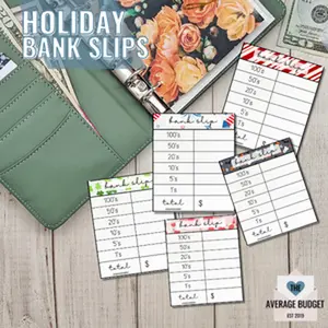 Holiday Bank Slips for Cash Withdrawal