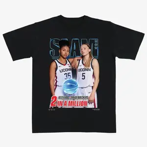 Paige Bueckers Azzi Fudd Basketball Graphic T-Shirt USA – “2 In A Million” Slam Shirt for Fans Game Day Men Women Tops 00W