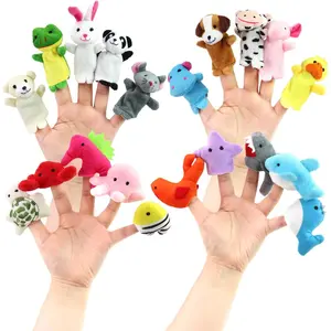 20pcs Different Cartoon Animal Finger Puppets Soft Velvet Dolls Props Toys Easter Basket Stuffers