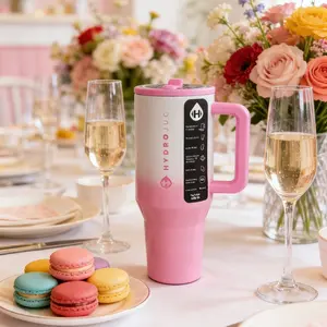 HydroJug 32oz Pink-White Gradient Insulated Tumbler Leak-Proof for Fitness & Daily Commute Stylish & Versatile Drinkware life racing water bottle outdoor dispenser cups easy drinking girl large capacity use holiday