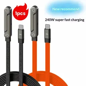240w Gaming Mobile Phone Charging Cable, Compatible with Apple iPhone & Huawei, Fast Charge Data Line, Dual-Function Charger