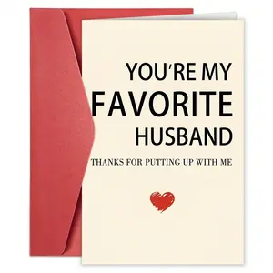 1pc Valentines Card For Husband, Funny Valentine Day Gifts For Husband, Humorous Valentine's Day Card Gifts For Husband, Happy Wedding Anniversary Card Gifts For Husband