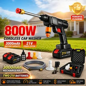 Cordless Portable Power Washer – 452 PSI 1.3 GPM Battery Powered Pressure Washer with Nozzles for Car, Driveway & Home Cleaning