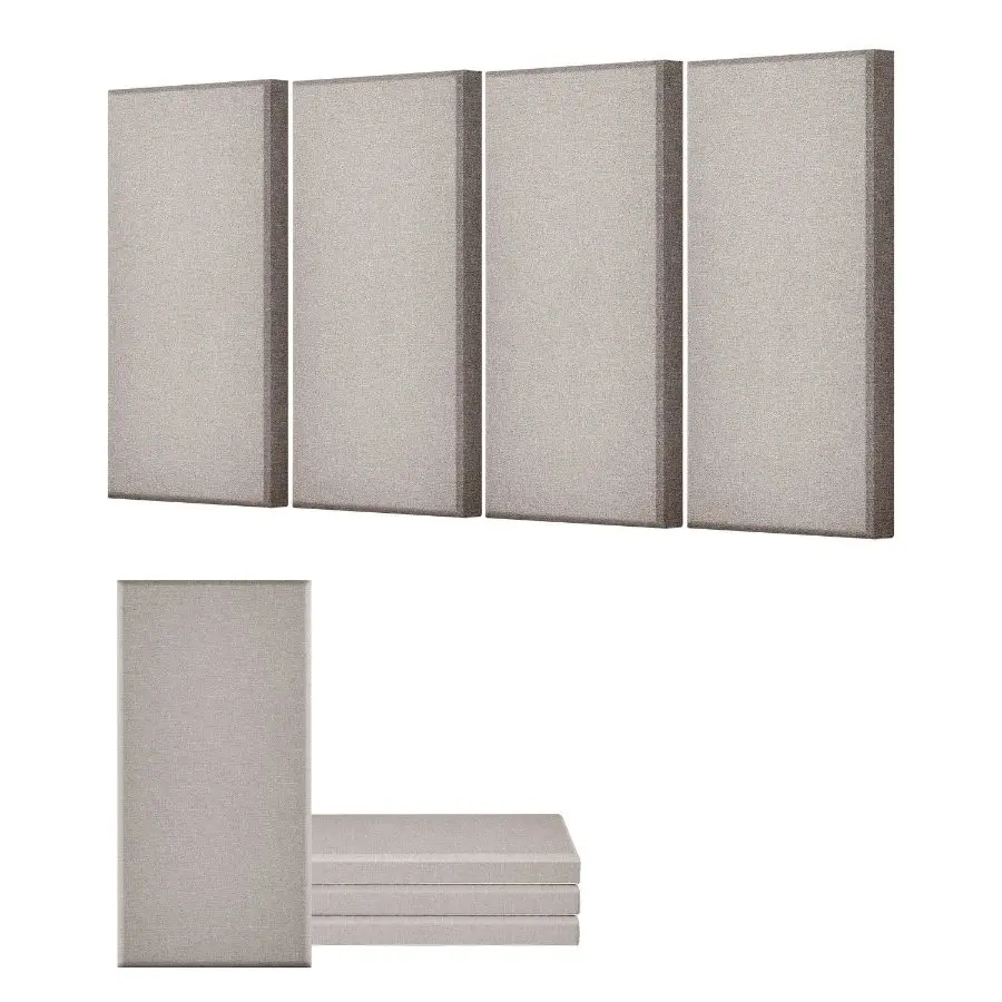 VEVOR 4 PCS Rectangular Fiberglass Soundproof Wall Panels, 2" Thick 23.6x11.8 in Self-Adhesive Sound-Absorbing Boards, for Office, Meeting Room