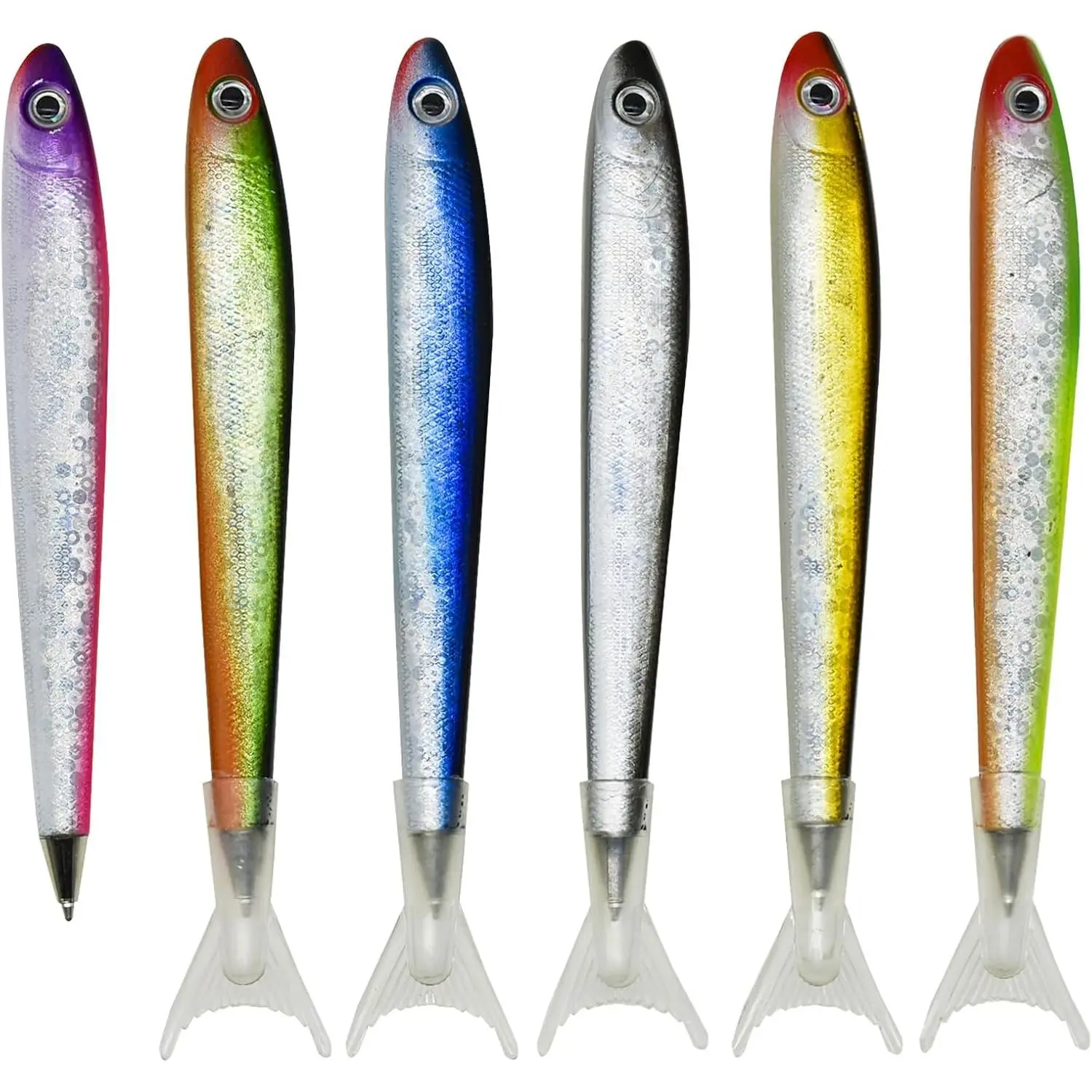6 count Marine Fish Ballpoint Pen Novelty Sea  Pen Cute Fishing Decoration Pens Black Ink for School  Themed Party Favors Office