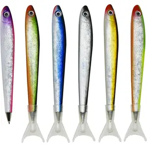 6 count Marine Fish Ballpoint Pen Novelty Sea  Pen Cute Fishing Decoration Pens Black Ink for School  Themed Party Favors Office